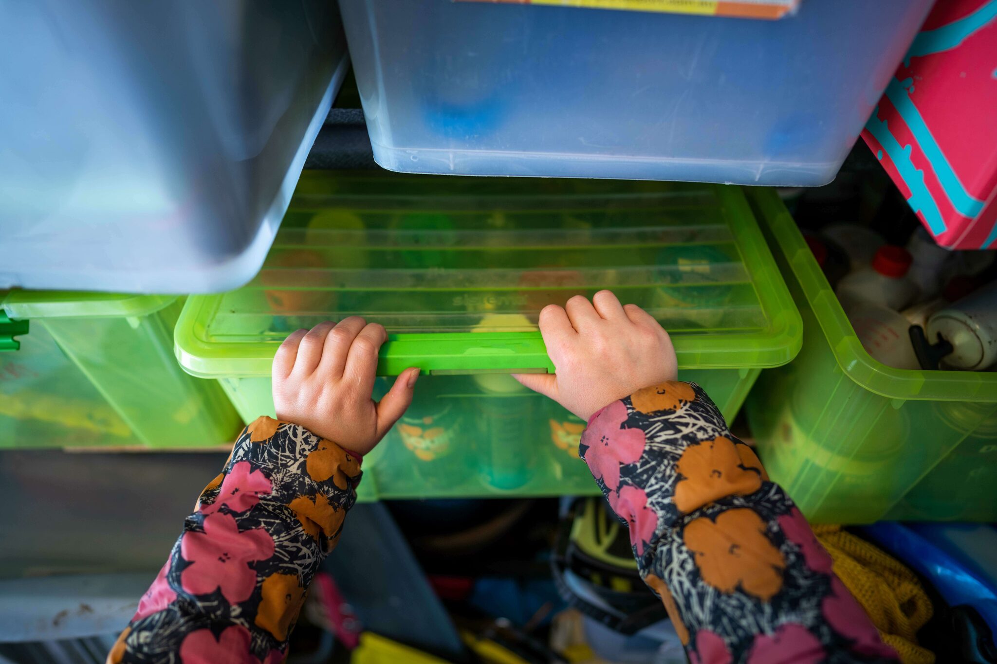 Child accessing storage container, demonstrating easy storage solutions in Randburg