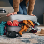 Overfilled suitcase with holiday gear and clutter showing need for storage for rent in Gauteng home